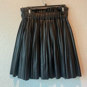 ZARA pleather pleated skirt